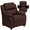 Emma and Oliver Deluxe Padded Contemporary Kids Recliner with Storage Arms